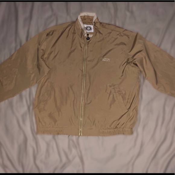 tan windbreaker jacket